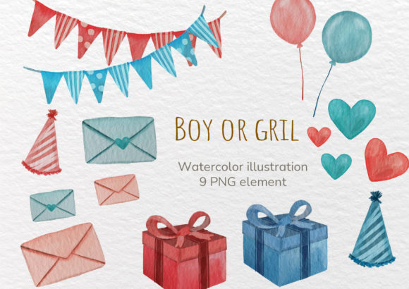 Boy or Girl Clipart Watercolor Illustrations