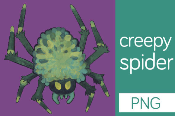 Creepy Spider - Halloween Watercolor Png