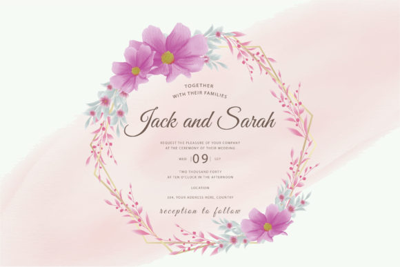 Floral Frame by Hand Drawn Watercolor