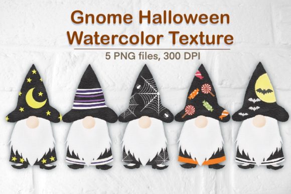 Gnome Halloween Watercolor Texture