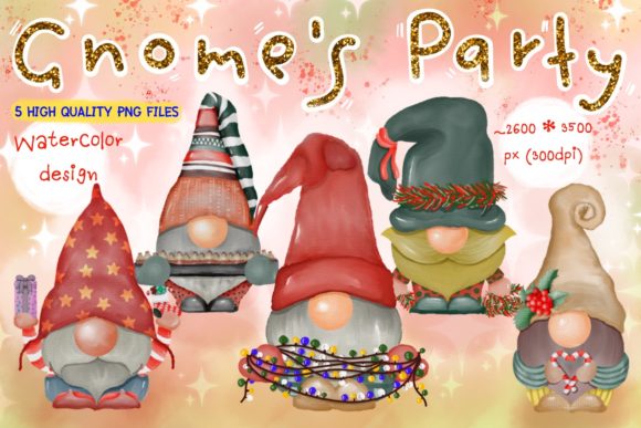 Gnomes’ Party for 2022 Watercolor Design