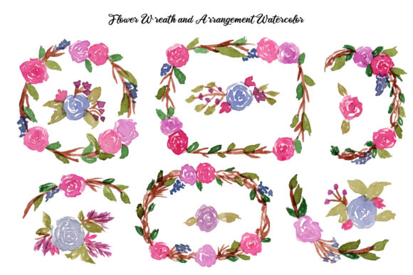 Rose Flower Arrangement Watercolor Illustrations