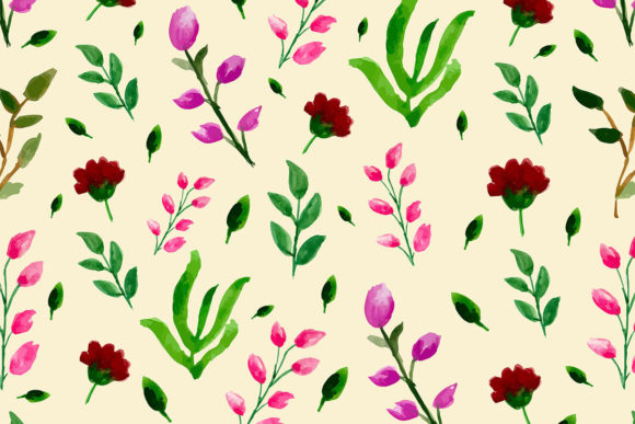 Seamless Pattern Watercolor Illustrations