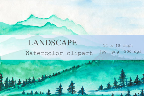 The Mountains Watercolor Clipart: Illustrations with Natural Charm