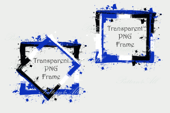 Transparent Png Frame, Blue Watercolor Illustrations