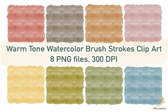 Warm Tone Watercolor Brush Strokes Set Illustrations