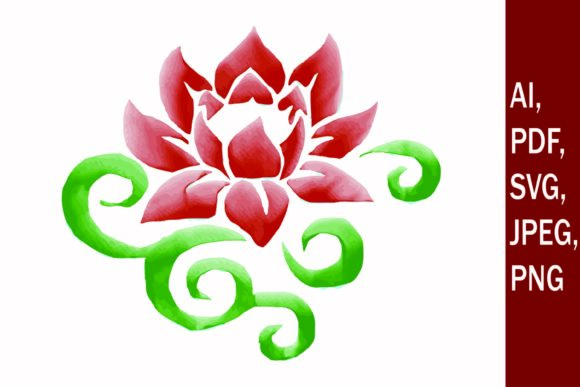 Watercolor Leaf and Flower Design