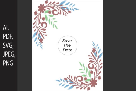 Watercolor Leaf and Flower SVG Cut File