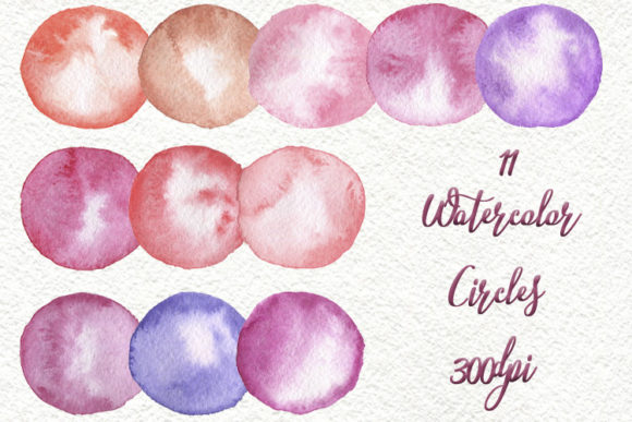 Watercolor Pastel Circles Clipart and Illustrations